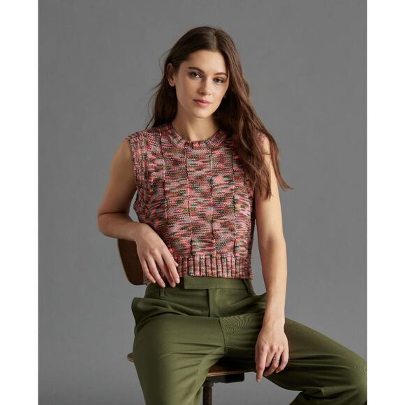 STEVEN MADDEN Kate Sweater Vest - Multi Sz S NWT - Picture 1 of 9